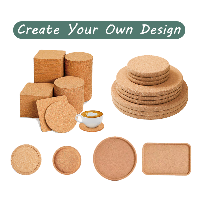 Custom Shaped Cork Coasters Absorbent Heat Resistant for Home Business Use HLCOA1003
